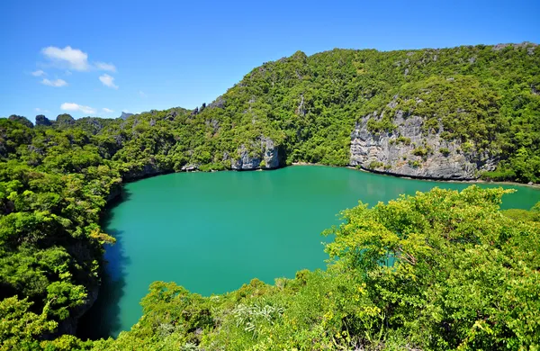 ทะเลสาบมรกต ทะเลสาบ Thale Nai เกาะแม่ใน Ang Thong National Mar — ภาพถ่ายสต็อก