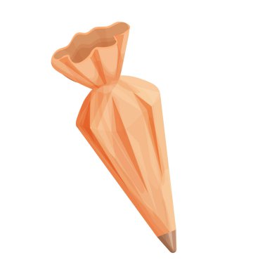 Pasta Torbası kreması, beyaz arkaplanda izole edilmiş çizgi film tarzı pişirme işlemi. Mutfak malzemeleri, çatal bıçak. Pasta süsü, krema hazırlığı için. Vektör illüstrasyonu