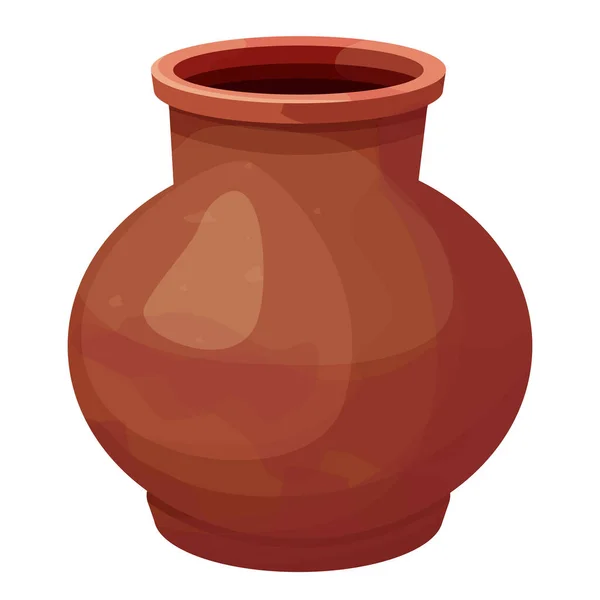 Pote africano, vaso de cerâmica, artefato tribal artesanal em estilo cartoon isolado no fundo branco. Ânfora de argila, —  Vetores de Stock