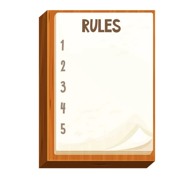 规则纸单上的一个木制板笔记纸,卡通风格孤立在白色背景.成功完成任务的复古年份. — 图库矢量图片