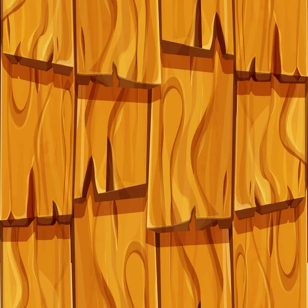 Vieille couverture de toit en bois à partir de planches, ui fond de jeu, motif sans couture dans le style de dessin animé isolé. Matériau détaillé et texturé. — Image vectorielle