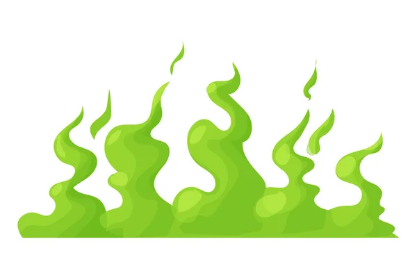 Зелений запах пари, токсичний смердючий дим, пилова хмара або далі в стилі коміксів мультфільму ізольовані на білому тлі. Поганий аромат . — стоковий вектор