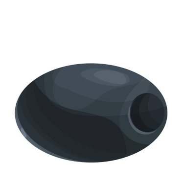 Beyaz arka planda izole edilmiş çizgi film tarzında siyah zeytin. Yemek malzemesi. Geleneksel Yunan veya İtalyan bitkisi. 