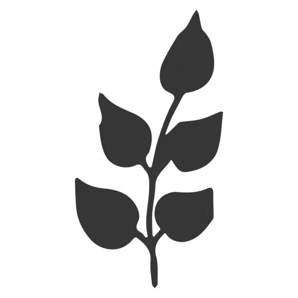 Planta floral, rama en estilo garabato aislada sobre fondo blanco. Decoración de diseño elegante, elemento. — Vector de stock