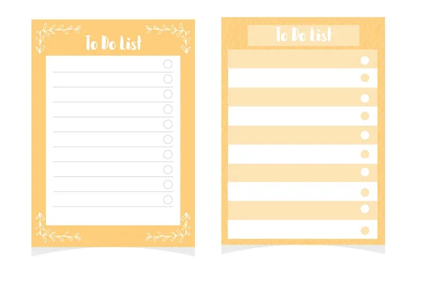 Set Planners Template Checklist Daily Schedule Isolated White Background Printable — Stock Vector