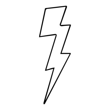 Cıvata sembolü karalama stili güç simgesi olarak beyaz arkaplanda izole edilmiş basit soyut işaret. Ağ, hippi. Vektör illüstrasyonu