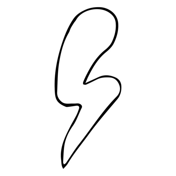 Symbole Boulon Éclairage Dans Style Doodle Puissance Simple Signe Abstrait — Image vectorielle