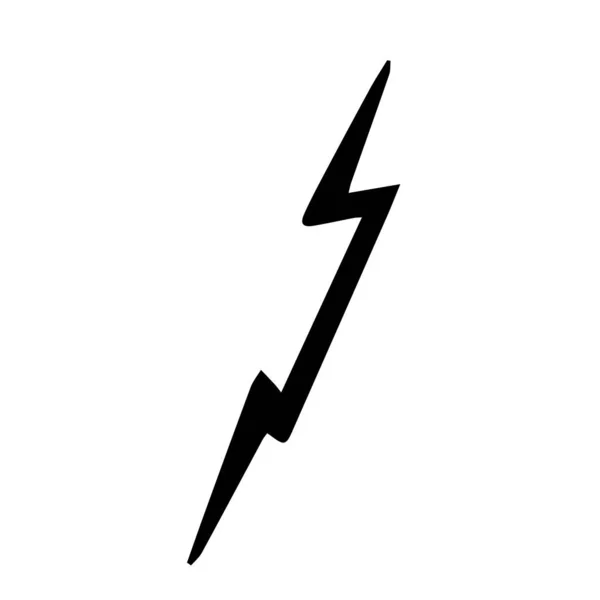 Символ Зажигания Болта Стиле Каракулей Сила Простой Абстрактный Знак Изолирован — стоковый вектор