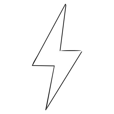 Cıvata sembolü karalama stili güç simgesi olarak beyaz arkaplanda izole edilmiş basit soyut işaret. Ağ, hippi. Vektör illüstrasyonu