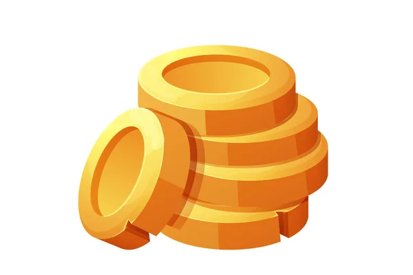 Cartoon Golden Coin Pile Money Stack Game Asset Icon Design — Vector de stock