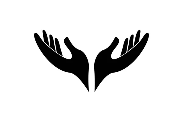 Благотворительная Концепция Силуэта Руки Человека Изолирована Белом Фоне Рука Пальцами — стоковый вектор