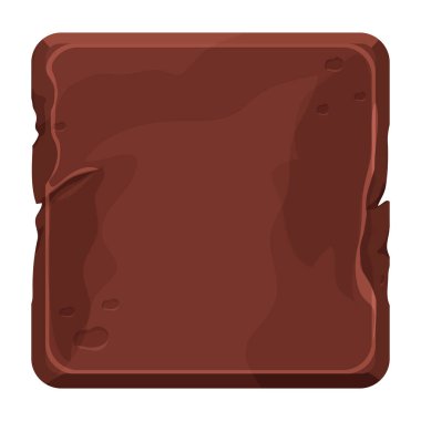 Game block ground or stone material, tile, brick isolated on white background. Game ui element, casual, textured and detailed. Vector illustration