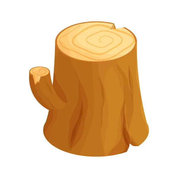 Stump Tree Detailed Drawing Cartoon Style Isometric Isolated White Background — 스톡 벡터