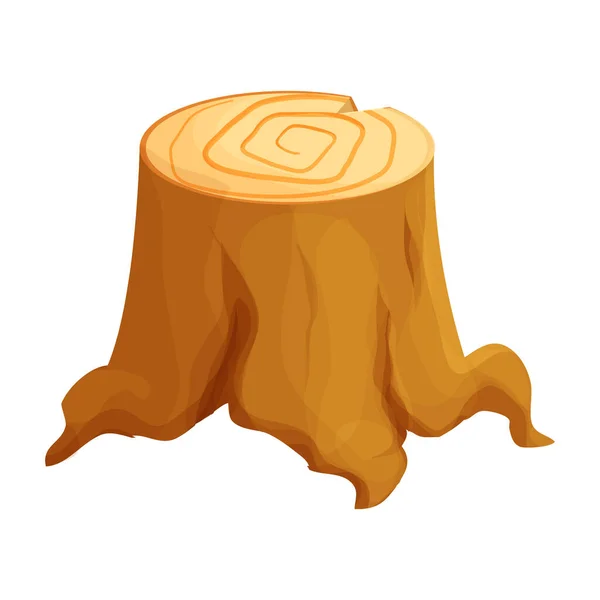 Stump Tree Detailed Drawing Cartoon Style Isometric Isolated White Background — Image vectorielle