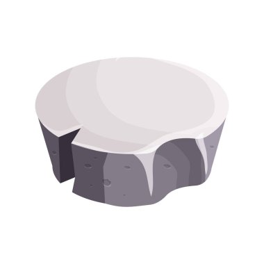 Isometric stone game boulder, textured and detailed isolated on white background. Ui game asset, tile. Vector illustration