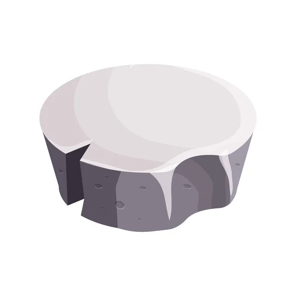 Isometric Stone Game Boulder Textured Detailed Isolated White Background Game — ストックベクタ