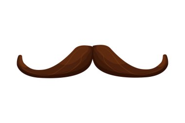 Beyaz arka planda karikatür tarzında komik Meksika Bıyığı. Vektör illüstrasyonu