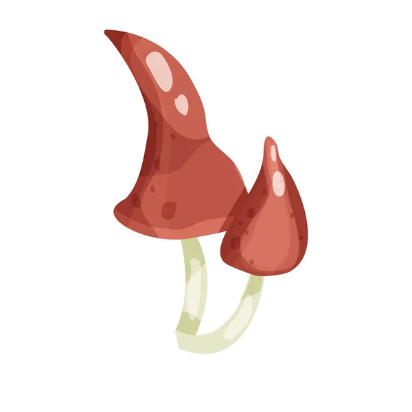 Wilde Paddenstoelen Cartoon Stijl Geïsoleerd Witte Achtergrond Decoratie Clip Art — Stockvector