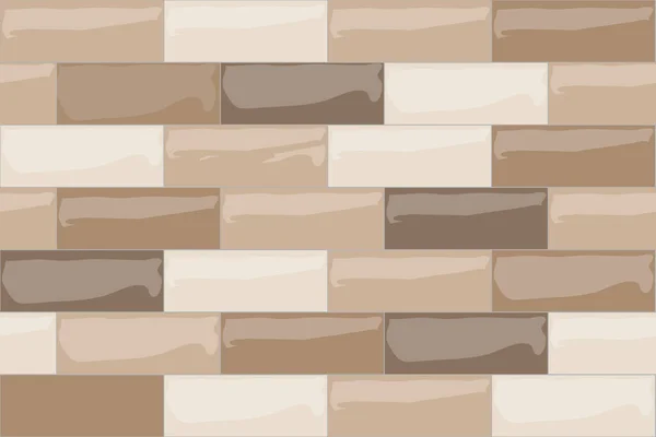 Keramische Fliesen Wand Oder Bodendekoration Beige Mosaik Ziegel Nahtlose Muster — Stockvektor