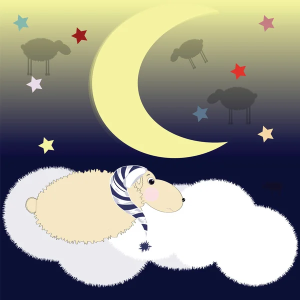 Sleeping sheep — Stock Vector