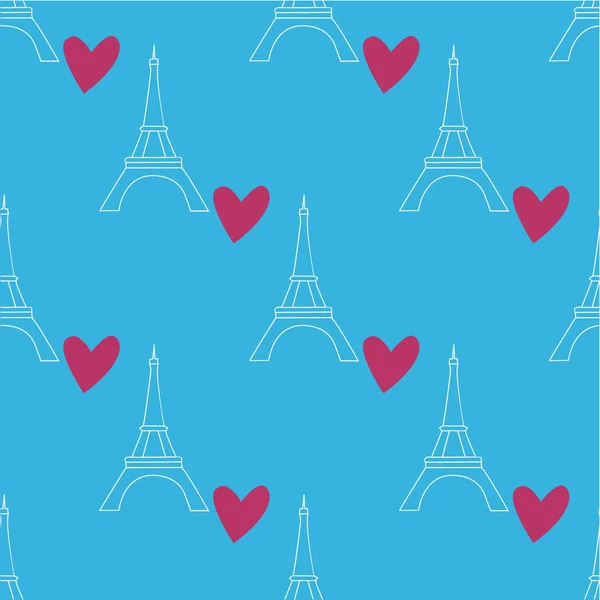 Patrón con Torre Eiffel — Vector de stock