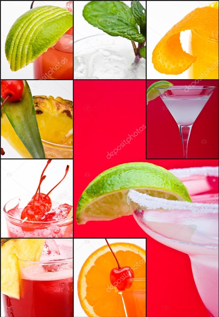 Colorful poster of party cocktails