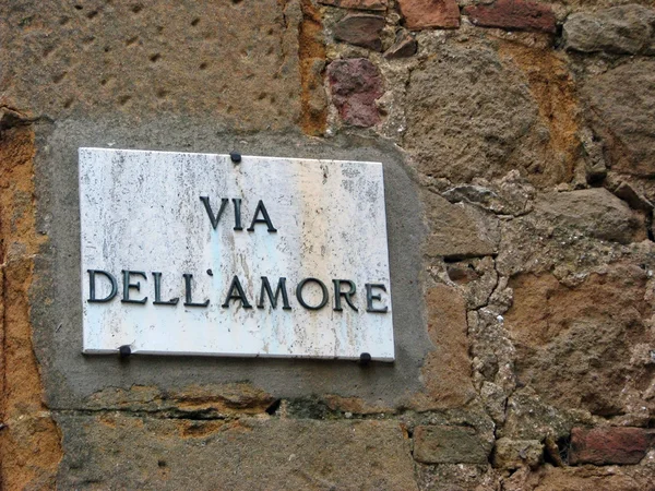 Sign in Pienza — Stock Photo, Image