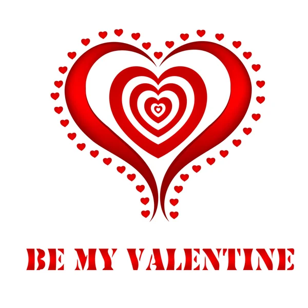 Valentine více červené srdce — Stock fotografie