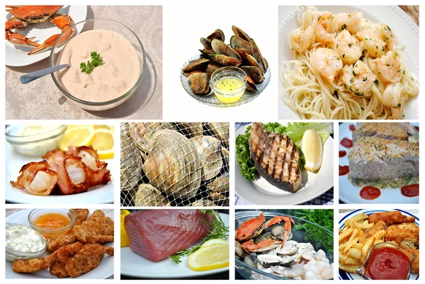 Seafood Collage — Stock Photo, Image