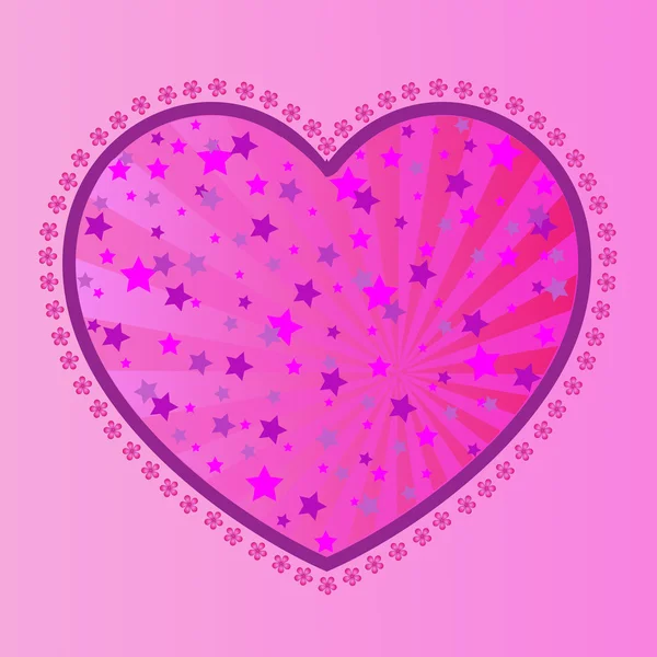 Valentine's-Stars in Pink Heart — Stock Photo, Image