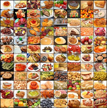 Large Collage of Many Different Foods clipart