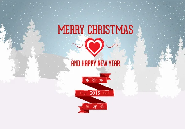 Nový rok sněhu Vánoce s červeným textem — Stock fotografie