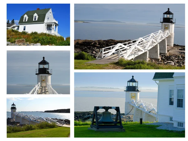 Koláž marshall point Lighthouse — Stock fotografie