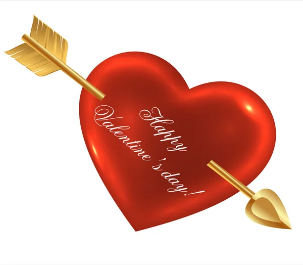 Happy Valentine's Day -Heart Over White — Stock Photo, Image