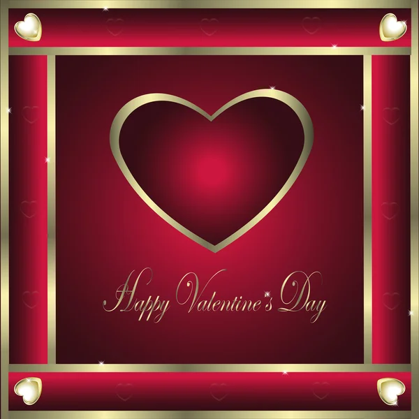 Valentine-Burgandy & Gold Hearts — Stock Photo, Image