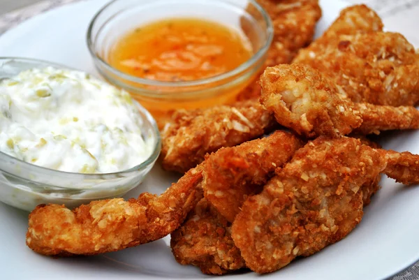 kókusz garnéla mangóval és tarter mártások