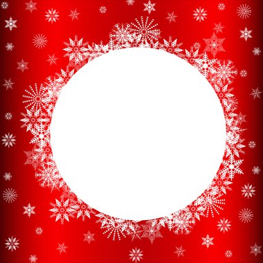 Snowflakes Over Red with Copy Space clipart