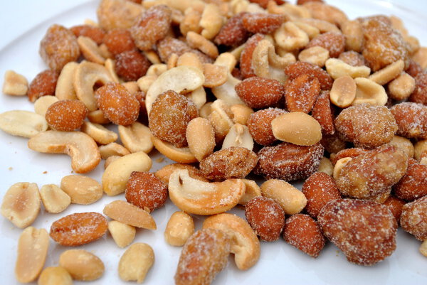 Mixed Nuts on White