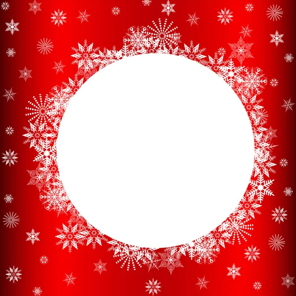 Snowflakes Over Red with Copy Space — Stock Photo, Image