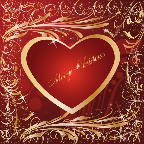 Maroon Gold Artistic Heart xmas — Stock Photo, Image