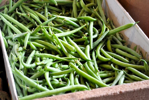 Mercado Feijões verdes — Fotografia de Stock