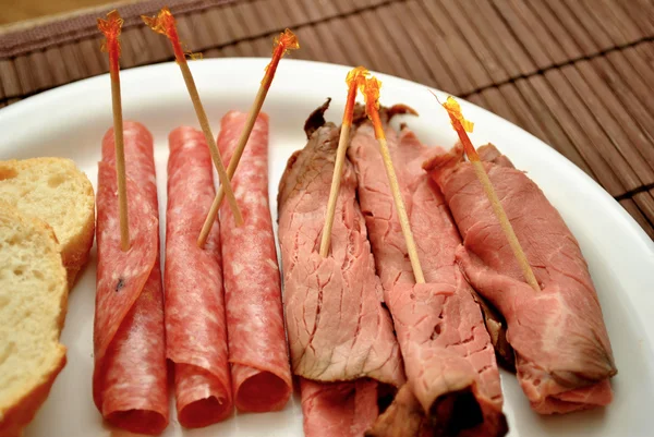 Deli Meats as Appetizers — Stock Photo, Image