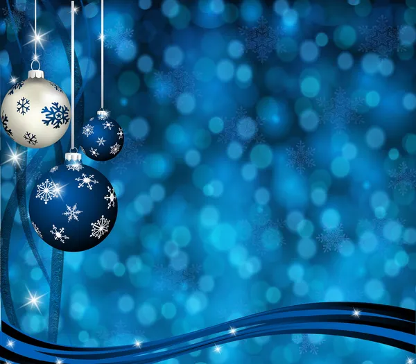 Kerstmis-blauw & zilveren ballen — Stockfoto