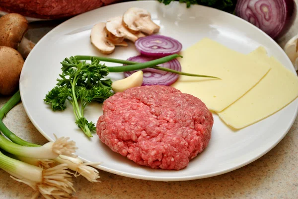 Raw Hamburger Patty — Stock Photo, Image