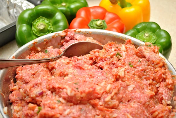 Meat Stuffing for Stuffed Peppers — Stock Photo, Image