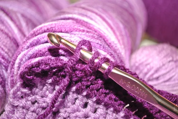 Purple Crochet Stitches — Stock Photo, Image