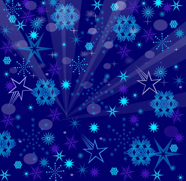 Flocons de neige bleus et violets — Image vectorielle