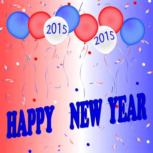 New Year Red, White and Blue Balloons — Stock Photo, Image
