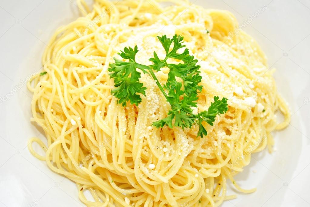 Angel Hair Pasta with Parmesan Cheese and Parsley
