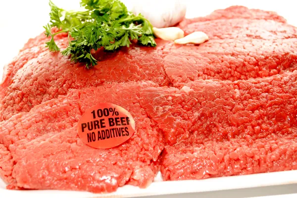 Pure Beef Market Cube Steaks — Stock Photo, Image